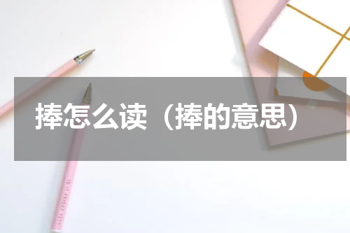 捧怎么读（捧的意思）