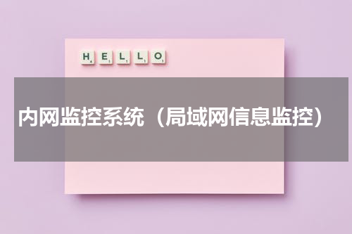 内网监控系统（局域网信息监控）