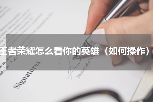王者荣耀怎么看你的英雄（如何操作）