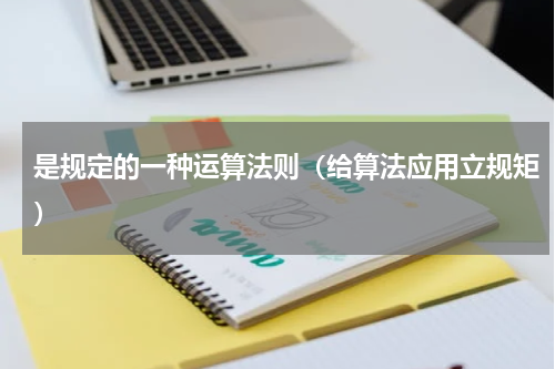 是规定的一种运算法则（给算法应用立规矩）