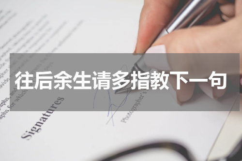 往后余生请多指教下一句