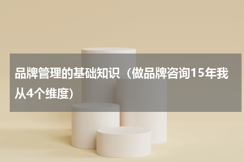 品牌管理的基础知识（做品牌咨询15年我从4个维度）