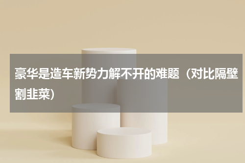 豪华是造车新势力解不开的难题（对比隔壁割韭菜）