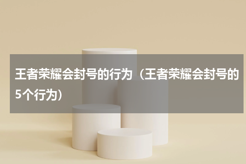 王者荣耀会封号的行为（王者荣耀会封号的5个行为）