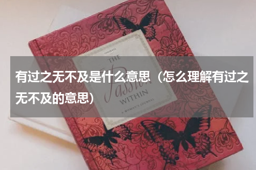 有过之无不及是什么意思（怎么理解有过之无不及的意思）
