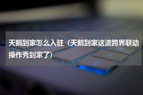 天鹅到家怎么入驻（天鹅到家这波跨界联动操作秀到家了）