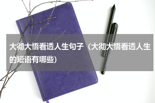 大彻大悟看透人生句子（大彻大悟看透人生的短语有哪些）