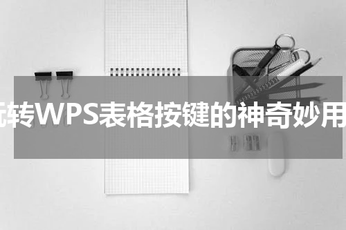玩转WPS表格按键的神奇妙用