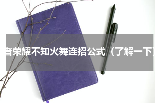 王者荣耀不知火舞连招公式（了解一下）