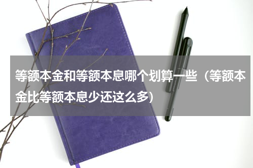 等额本金和等额本息哪个划算一些（等额本金比等额本息少还这么多）