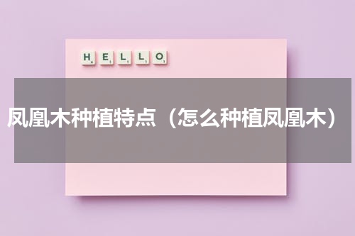 凤凰木种植特点（怎么种植凤凰木）