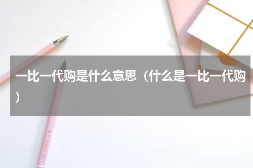 一比一代购是什么意思（什么是一比一代购）