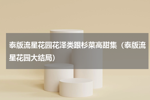 泰版流星花园花泽类跟杉菜高甜集（泰版流星花园大结局）
