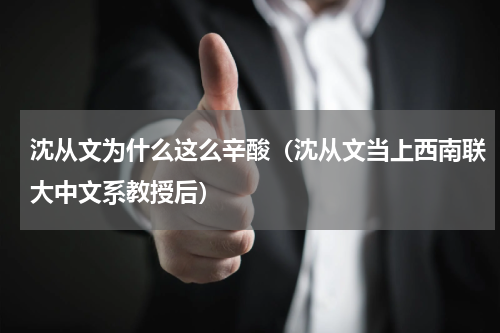 沈从文为什么这么辛酸（沈从文当上西南联大中文系教授后）