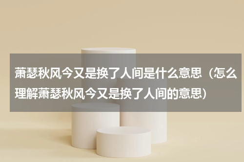 萧瑟秋风今又是换了人间是什么意思（怎么理解萧瑟秋风今又是换了人间的意思）
