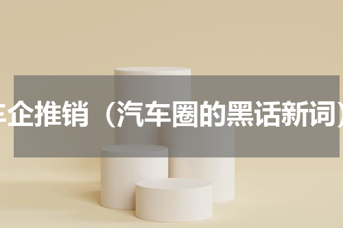 车企推销（汽车圈的黑话新词）