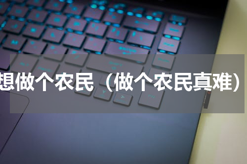 想做个农民（做个农民真难）
