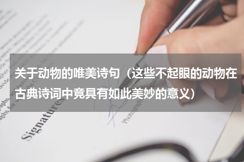 关于动物的唯美诗句（这些不起眼的动物在古典诗词中竟具有如此美妙的意义）