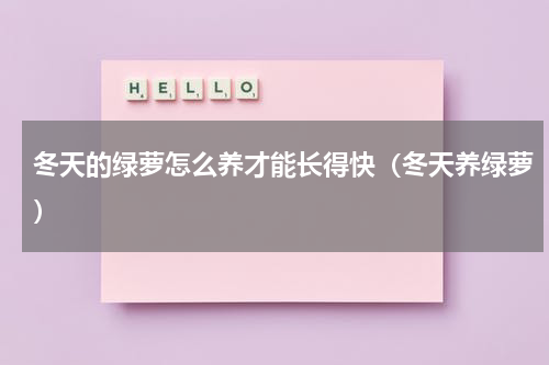 冬天的绿萝怎么养才能长得快（冬天养绿萝）