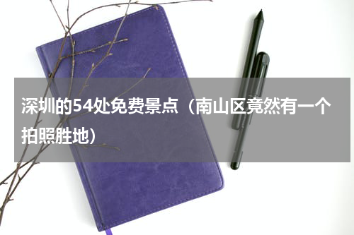深圳的54处免费景点（南山区竟然有一个拍照胜地）