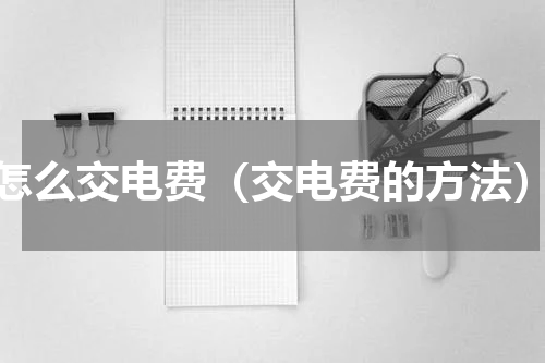 怎么交电费（交电费的方法）