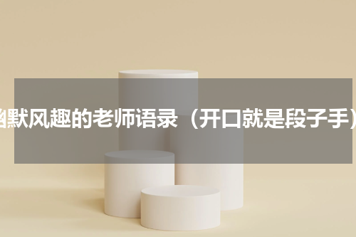 幽默风趣的老师语录（开口就是段子手）