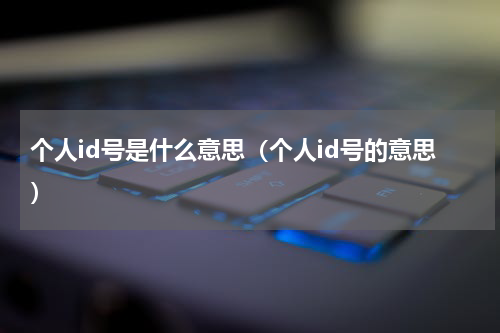 个人id号是什么意思（个人id号的意思）