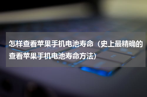 怎样查看苹果手机电池寿命（史上最精确的查看苹果手机电池寿命方法）