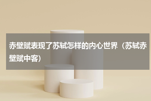 赤壁赋表现了苏轼怎样的内心世界（苏轼赤壁赋中客）