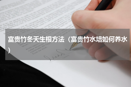 富贵竹冬天生根方法（富贵竹水培如何养水）