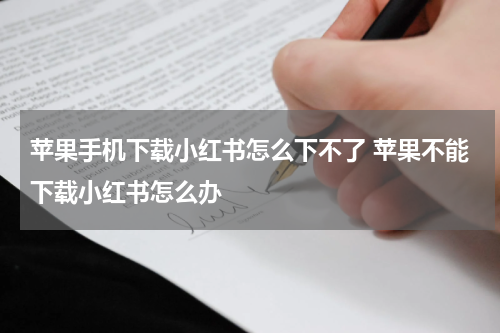 苹果手机下载小红书怎么下不了 苹果不能下载小红书怎么办