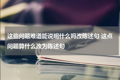 这些问题难道能说明什么吗改陈述句 这点问题算什么改为陈述句