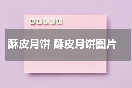 酥皮月饼 酥皮月饼图片
