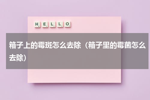 箱子上的霉斑怎么去除（箱子里的霉菌怎么去除）