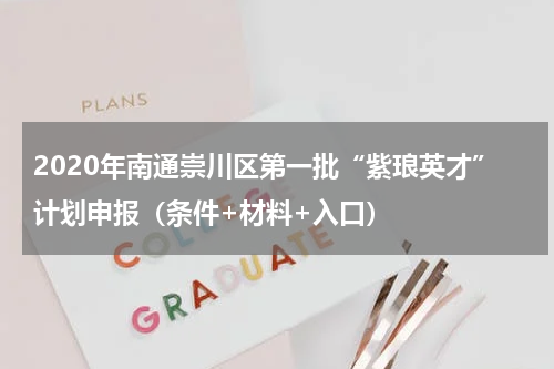 2020年南通崇川区第一批“紫琅英才”计划申报（条件+材料+入口）
