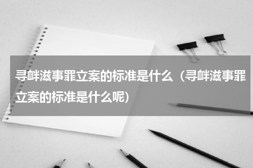 寻衅滋事罪立案的标准是什么（寻衅滋事罪立案的标准是什么呢）