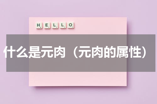 什么是元肉（元肉的属性）