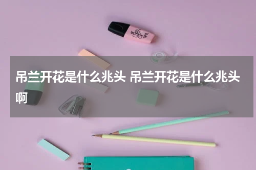 吊兰开花是什么兆头 吊兰开花是什么兆头啊
