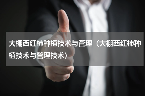 大棚西红柿种植技术与管理（大棚西红柿种植技术与管理技术）