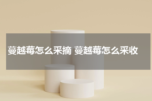 蔓越莓怎么采摘 蔓越莓怎么采收