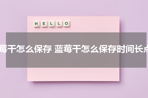 蓝莓干怎么保存 蓝莓干怎么保存时间长点