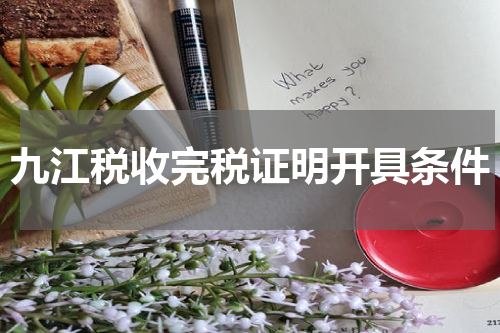 九江税收完税证明开具条件