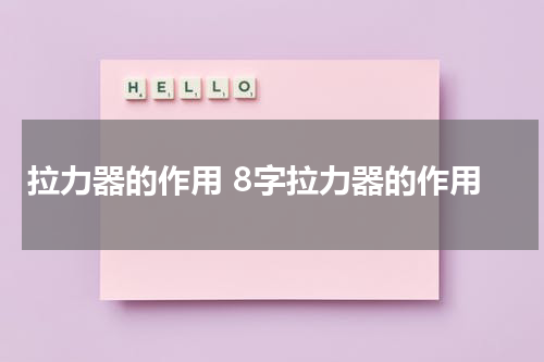 拉力器的作用 8字拉力器的作用