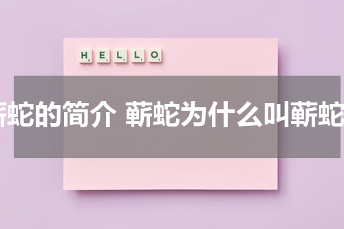 蕲蛇的简介 蕲蛇为什么叫蕲蛇