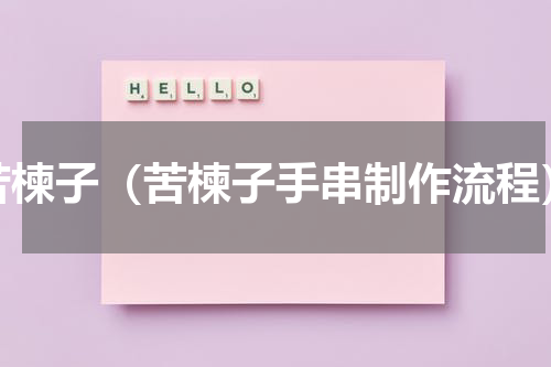 苦楝子（苦楝子手串制作流程）