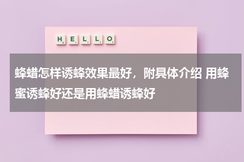 蜂蜡怎样诱蜂效果最好，附具体介绍 用蜂蜜诱蜂好还是用蜂蜡诱蜂好