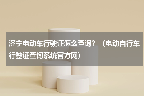 济宁电动车行驶证怎么查询？（电动自行车行驶证查询系统官方网）