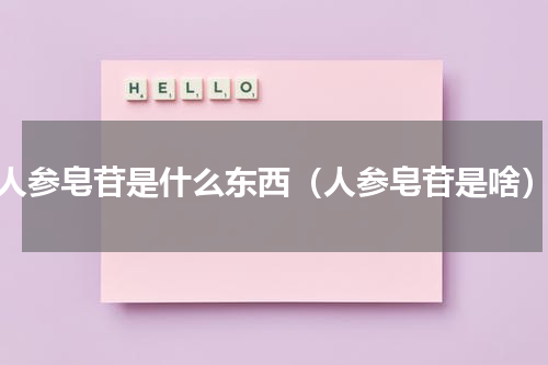 人参皂苷是什么东西（人参皂苷是啥）