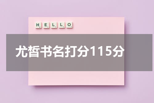 尤皙书名打分115分