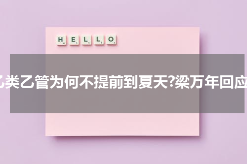 乙类乙管为何不提前到夏天?梁万年回应